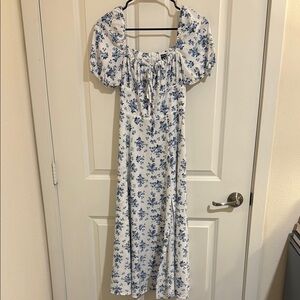 Floral Puff Sleeve Maxi Dress